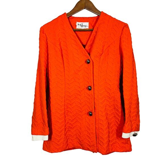 Vintage 70s Alex Garay Ltd. Button Up Mid Mod Blouse Top Orange DIY - 12 - Picture 1 of 6